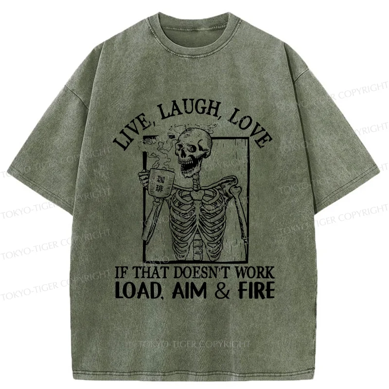 Tokyo-Tiger Grumpy Skeleton Washed T-Shirt