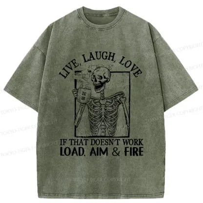 Tokyo-Tiger Grumpy Skeleton Washed T-Shirt