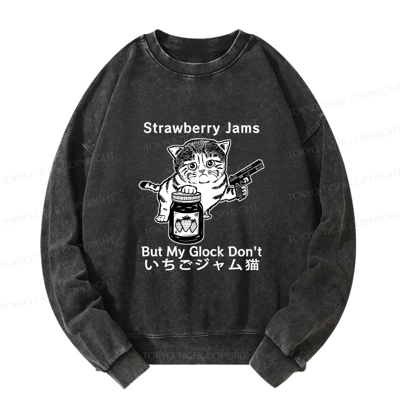 Tokyo-Tiger Strawberry Jam Cat Washed Sweatshirt