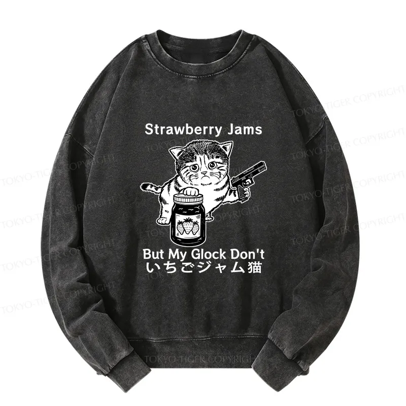 Tokyo-Tiger Strawberry Jam Cat Washed Sweatshirt