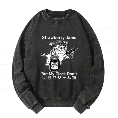 Tokyo-Tiger Strawberry Jam Cat Washed Sweatshirt