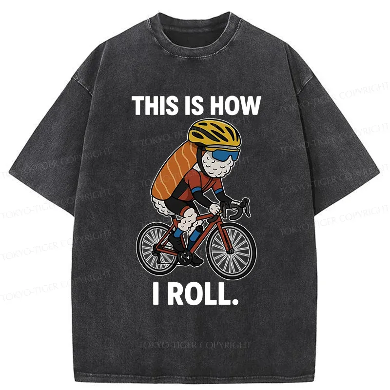 Tokyo-Tiger Rice Ball Cyclist Washed T-Shirt