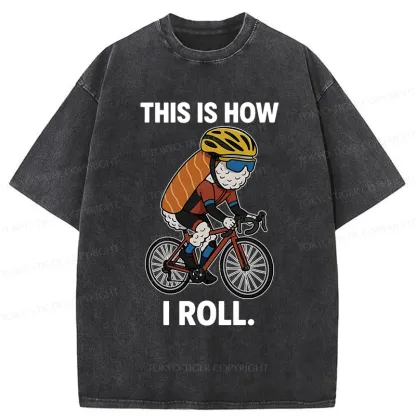 Tokyo-Tiger Rice Ball Cyclist Washed T-Shirt