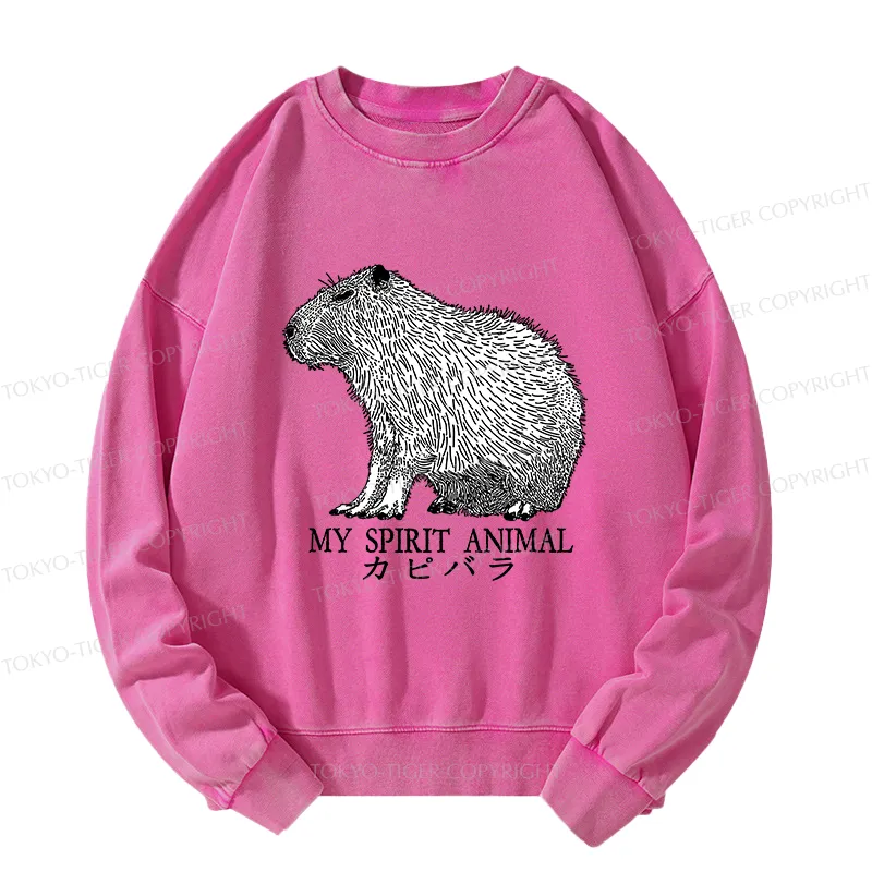 Tokyo-Tiger Capybara Spirit Washed Sweatshirt