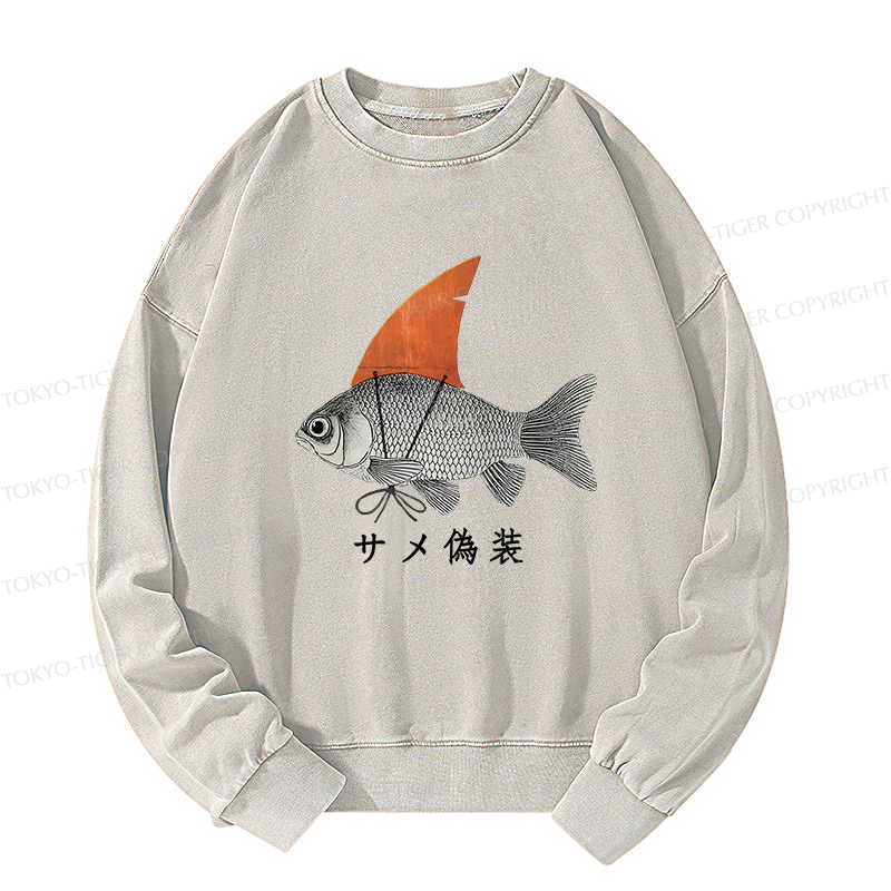 Tokyo-Tiger Fish Disguise Washed Sweatshirt