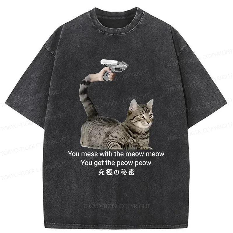 Tokyo-Tiger Cat's Secret Weapon Washed T-Shirt
