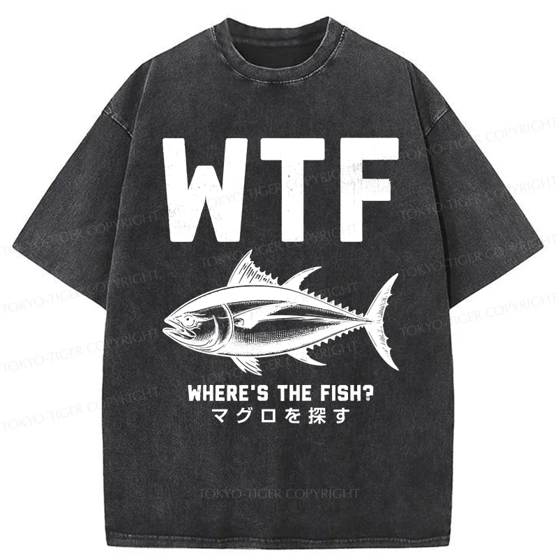 Tokyo-Tiger Finding Tuna Washed T-Shirt
