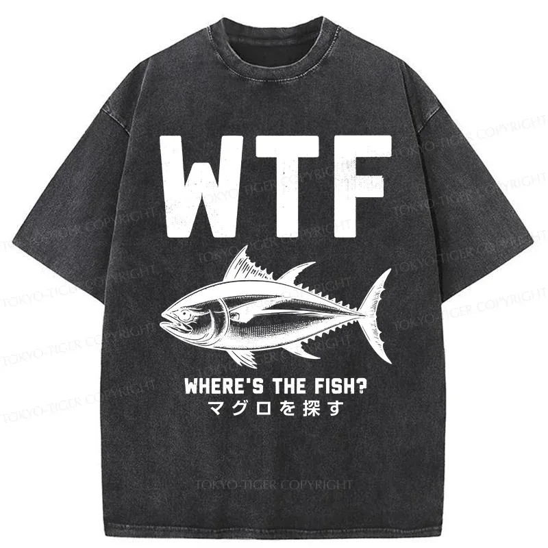 Tokyo-Tiger Finding Tuna Washed T-Shirt