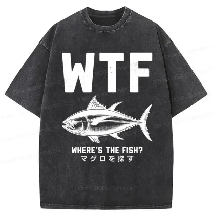 Tokyo-Tiger Finding Tuna Washed T-Shirt
