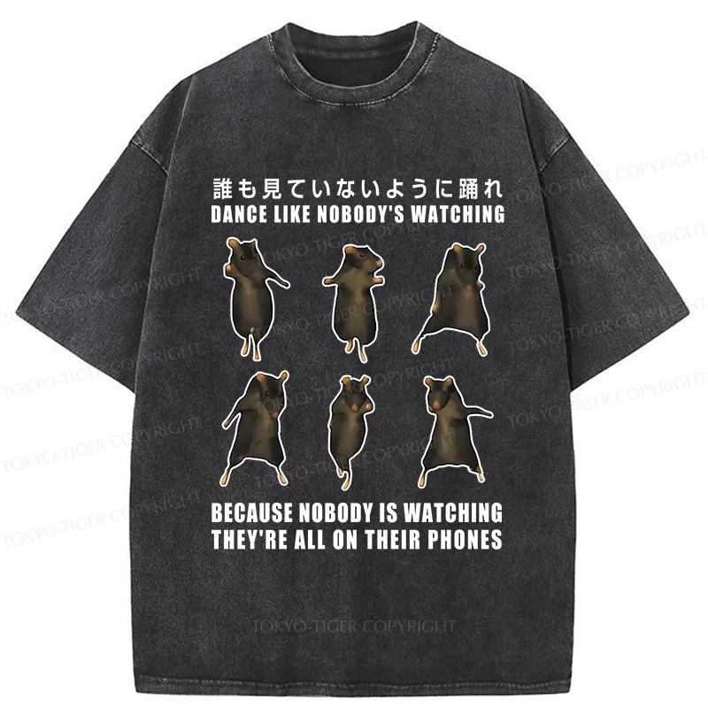Tokyo-Tiger Mouse Entertaining Himself Washed T-Shirt
