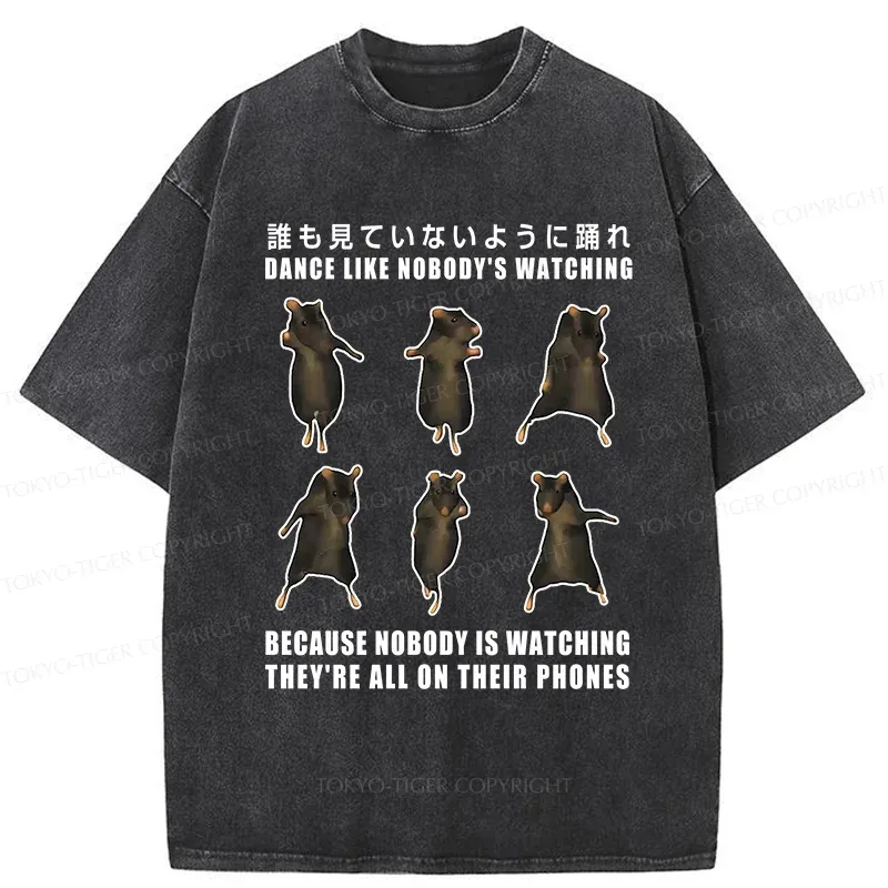 Tokyo-Tiger Mouse Entertaining Himself Washed T-Shirt