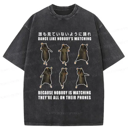Tokyo-Tiger Mouse Entertaining Himself Washed T-Shirt