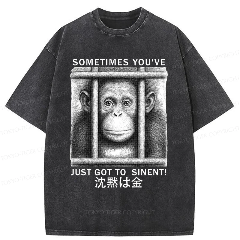 Tokyo-Tiger Silent Gorilla Washed T-Shirt