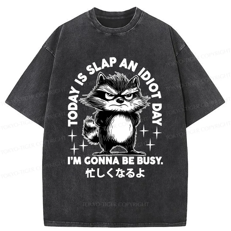 Tokyo-Tiger Busy Raccoon Washed T-Shirt