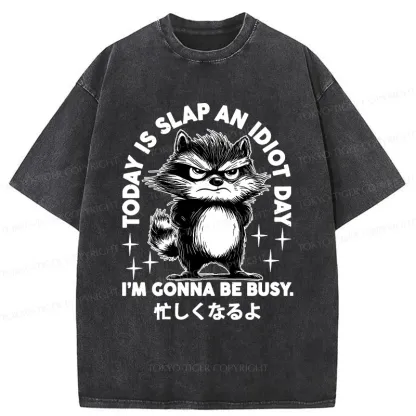 Tokyo-Tiger Busy Raccoon Washed T-Shirt