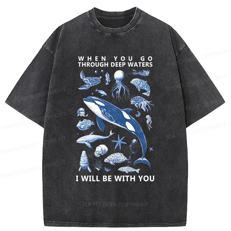 Tokyo-Tiger Deep Sea Creatures Washed T-Shirt