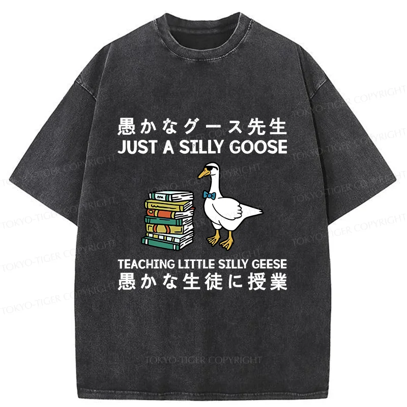 Tokyo-Tiger Stupid Goose Professor Washed T-Shirt