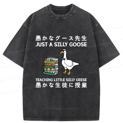 Tokyo-Tiger Stupid Goose Professor Washed T-Shirt