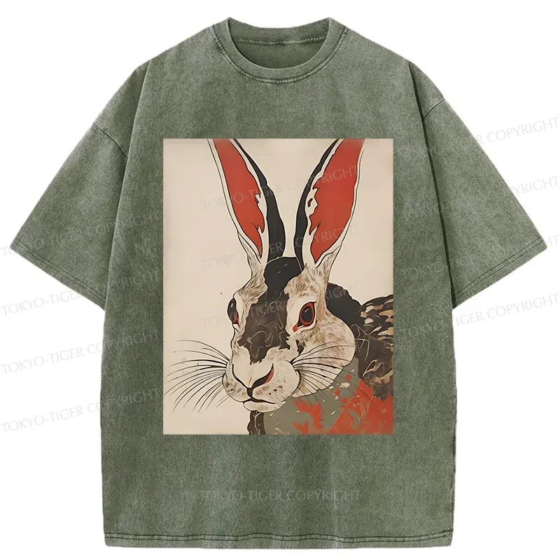 Tokyo-Tiger Vintage Japanese Rabbit Washed T-Shirt
