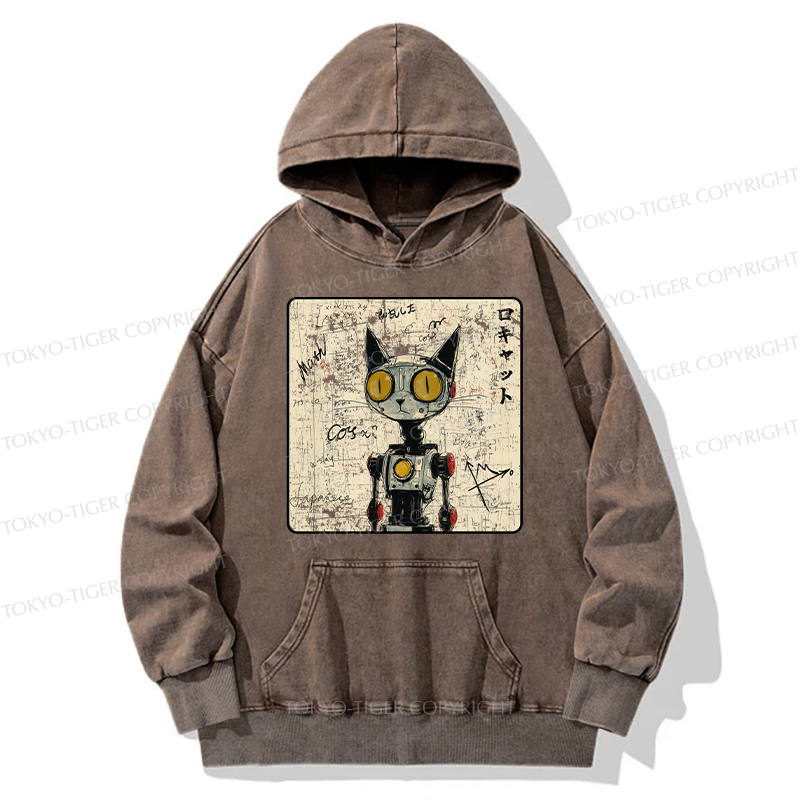 Tokyo-Tiger Robot Cat Washed Hoodie