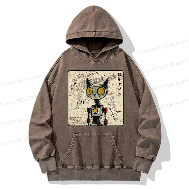 Tokyo-Tiger Robot Cat Washed Hoodie