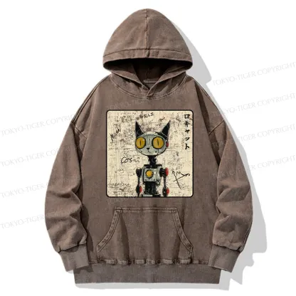 Tokyo-Tiger Robot Cat Washed Hoodie