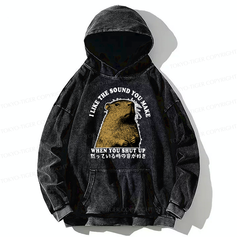 Tokyo-Tiger I Like The Sound Of Silence Washed Hoodie