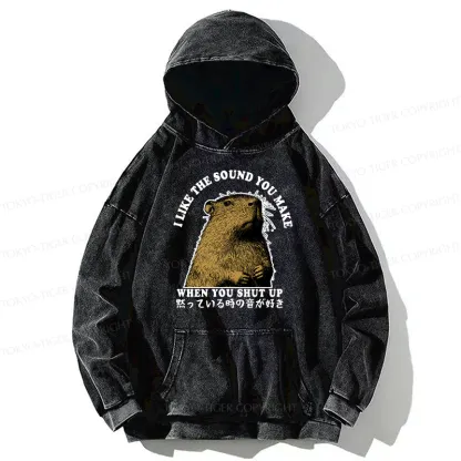 Tokyo-Tiger I Like The Sound Of Silence Washed Hoodie