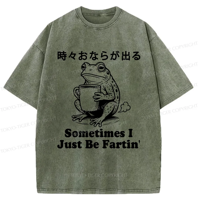 Tokyo-Tiger Farting Frog Washed T-Shirt