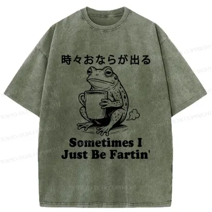 Tokyo-Tiger Farting Frog Washed T-Shirt