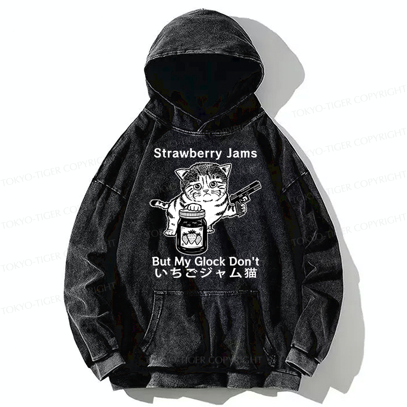 Tokyo-Tiger Strawberry Jam Cat Washed Hoodie