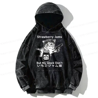 Tokyo-Tiger Strawberry Jam Cat Washed Hoodie