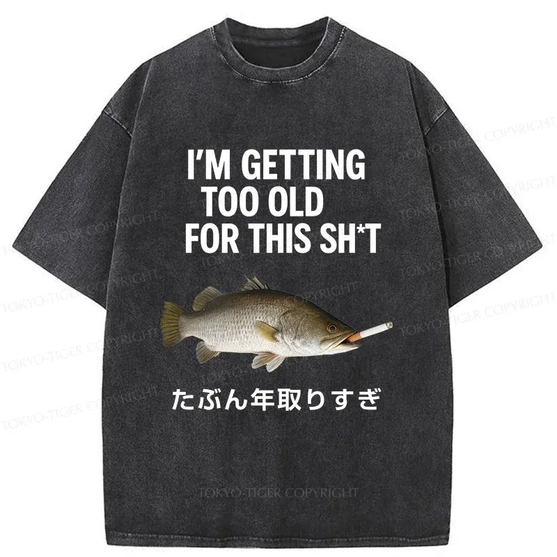 Tokyo-Tiger Smoked Fish Washed T-Shirt