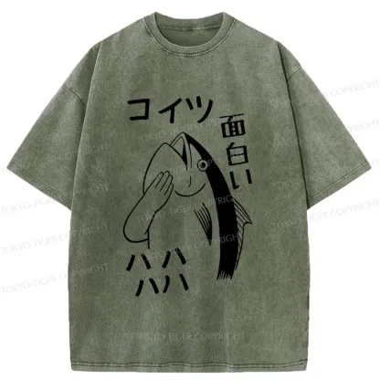 Tokyo-Tiger Teasing Fishman Washed T-Shirt
