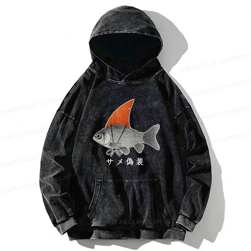 Tokyo-Tiger Fish Disguise Washed Hoodie