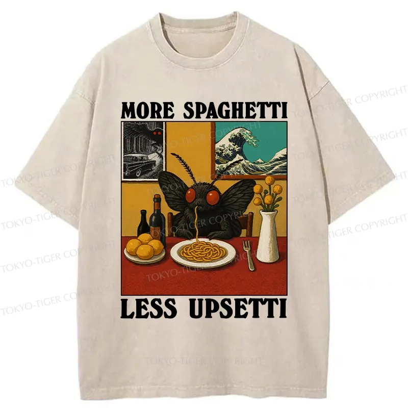 Tokyo-Tiger More Spaghetti Less Upsetti Mothman Washed T-Shirt