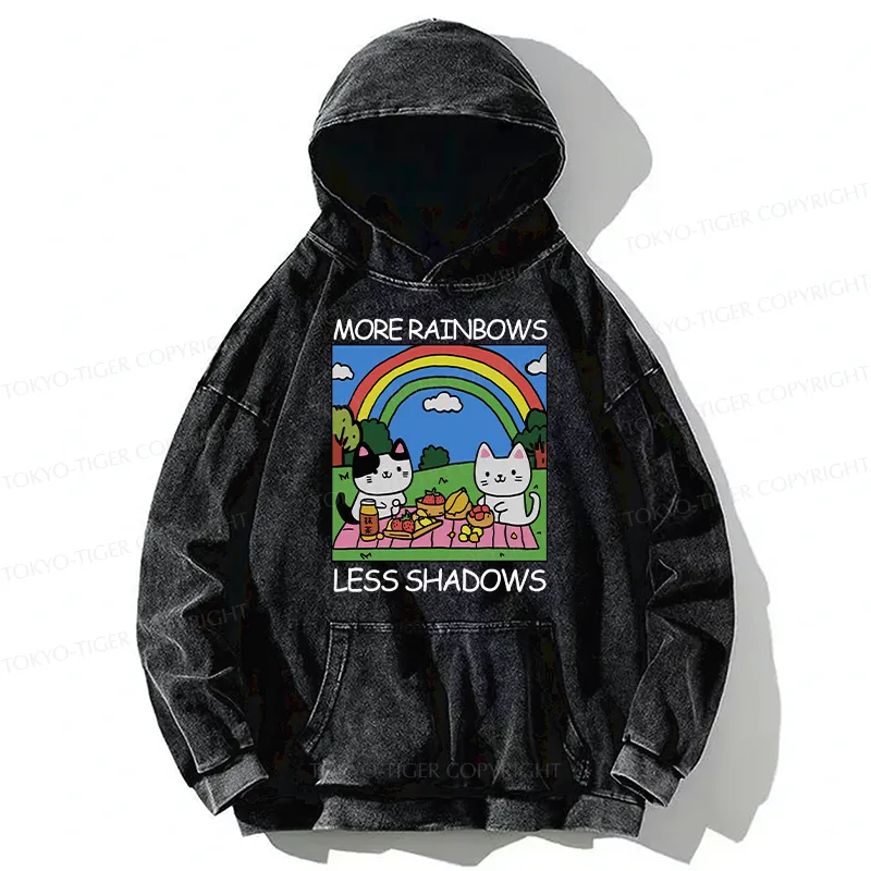 Tokyo-Tiger More Rainbows Less Shadows Washed Hoodie