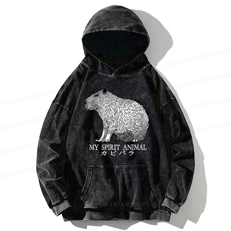 Tokyo-Tiger Capybara Spirit Washed Hoodie