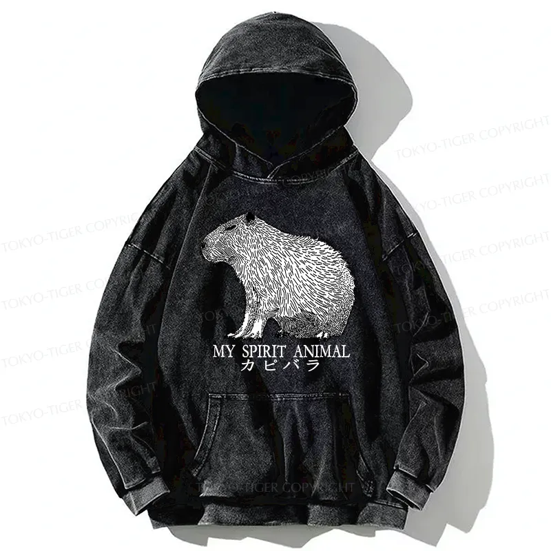 Tokyo-Tiger Capybara Spirit Washed Hoodie