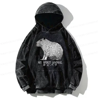 Tokyo-Tiger Capybara Spirit Washed Hoodie