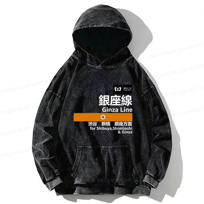 Tokyo-Tiger Ginza Line Japan Washed Hoodie