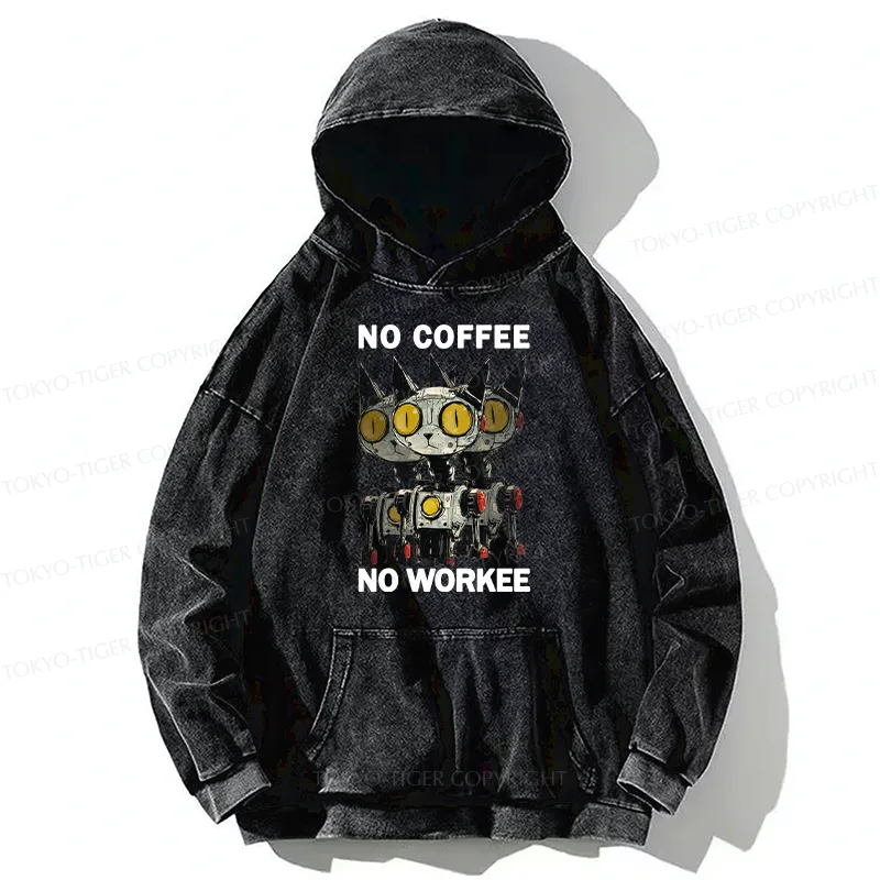 Tokyo-Tiger No Coffee No Workee Washed Hoodie