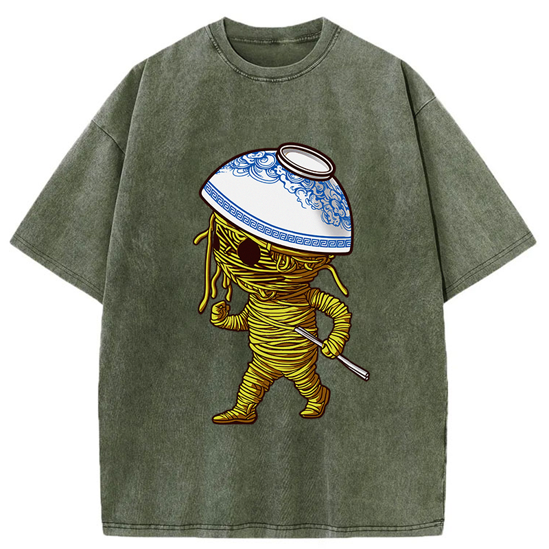 Tokyo-Tiger Walking Ramen Man Washed T-Shirt