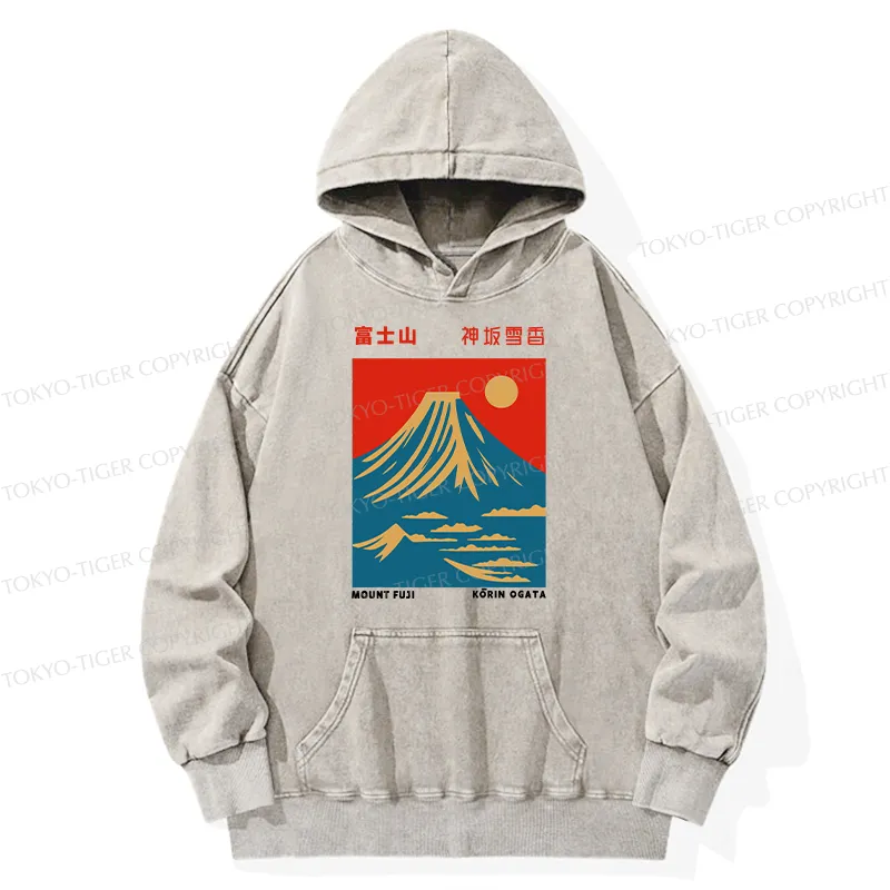 Tokyo-Tiger Mount Fuji Vintage Washed Hoodie