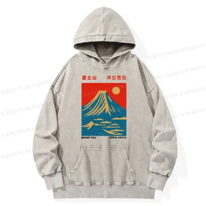 Tokyo-Tiger Mount Fuji Vintage Washed Hoodie