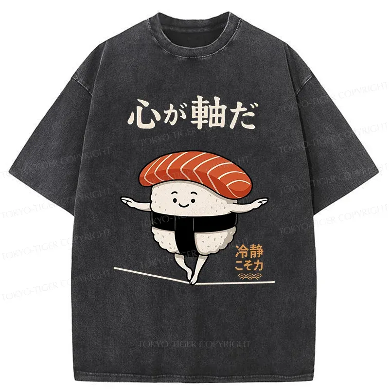 Tokyo-Tiger Calm Sushi Washed T-Shirt
