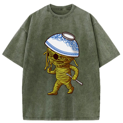 Tokyo-Tiger Walking Ramen Man Washed T-Shirt