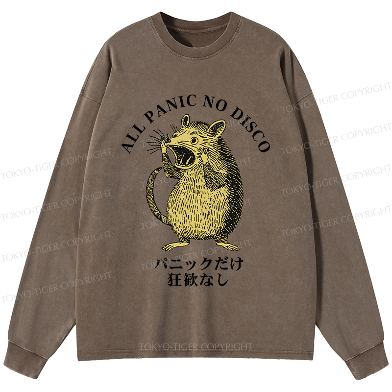 Tokyo-Tiger All Panic No Disco Washed Long Sleeve T-Shirt