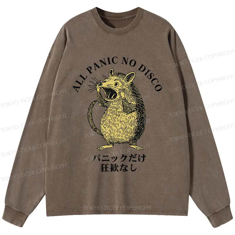 Tokyo-Tiger All Panic No Disco Washed Long Sleeve T-Shirt