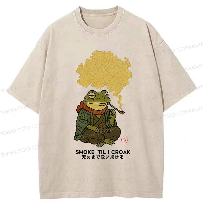 Tokyo-Tiger Smoke 'Til I Croak Washed T-Shirt